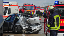 Verkehrsunfall auf einer deutschen Autobahn