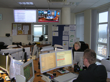 Blick in das Lagezentrum